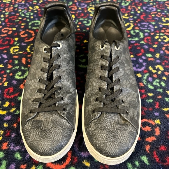 LOUIS VUITTON LV DAMIER GRAPHITE FRONTROW SNEAKERS - Picture 1 of 6
